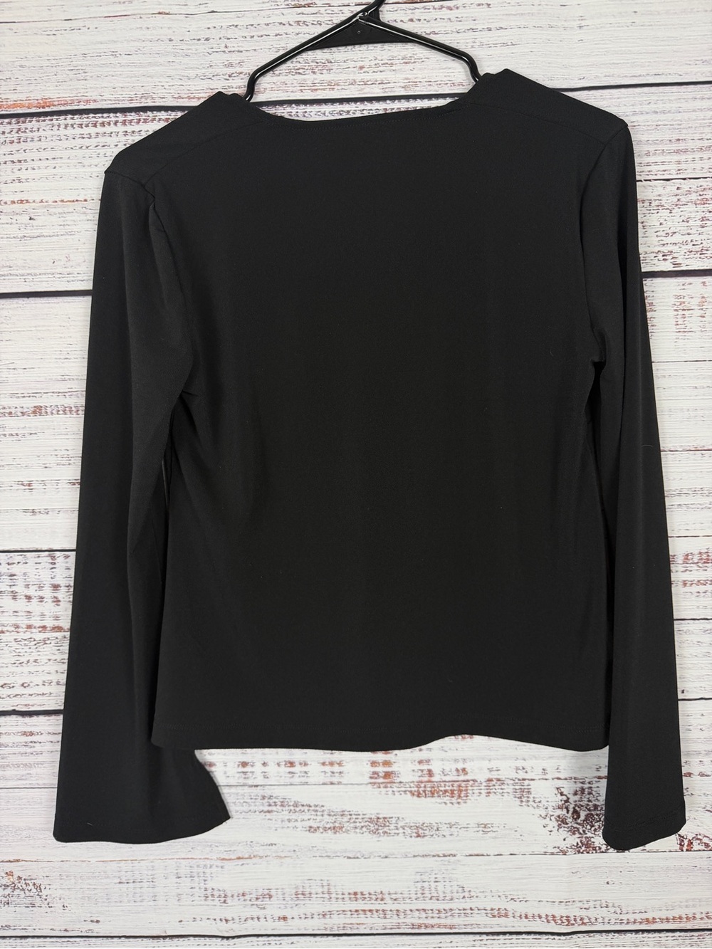 LOFT Crepe Jersey Tie Front Top – Black – Size M - Picture 6 of 8